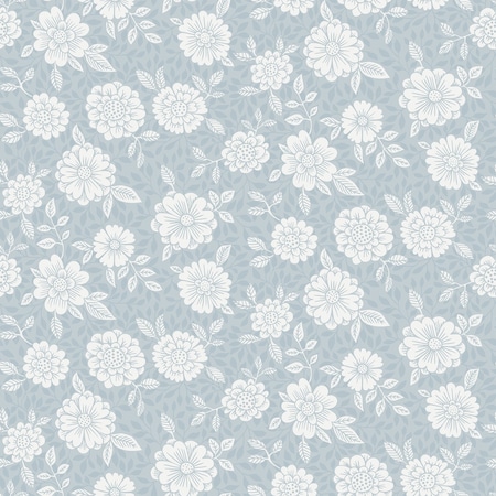 Manhattan Comfort Lewisville Lizette Light Blue Charming Floral 33 ft L X 209 in W Wallpaper BR4080-15912